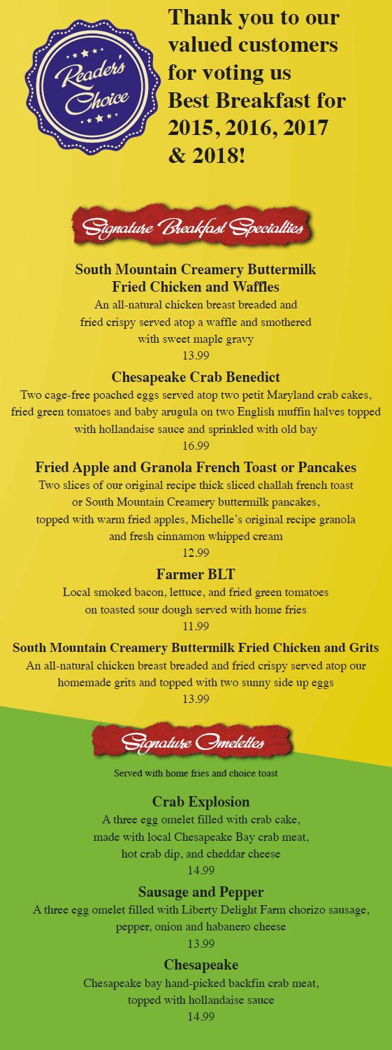Breakfast Menu